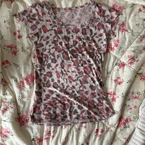 Leopard Print Women's baby tee “bitter and sweet”